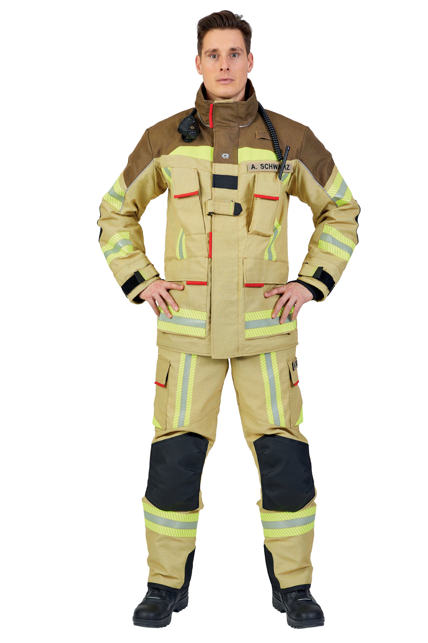 Bild von ROSENBAUER Feuerwehreinsatzjacke FIRE FLEX, X55 MIT PBI, gold/braun, Gr. 40-42 B