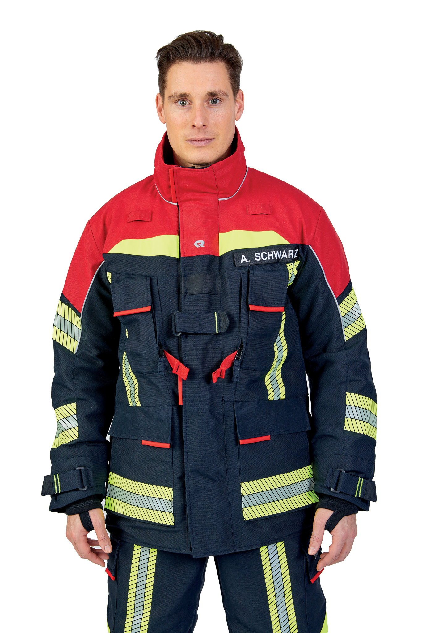 Bild von ROSENBAUER Feuerwehreinsatzjacke FIRE FLEX, NOMEX NXT, schwarzblau/rot, Gr. 60-62 B