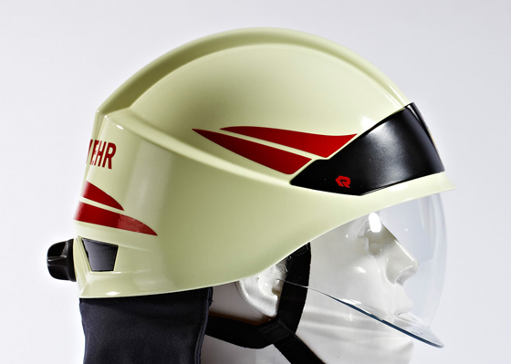 Bild von ROSENBAUER Helmstreifen-Set für HEROS-smart, doppelt rot, montiert - nur mit neuem Helm bestellbar