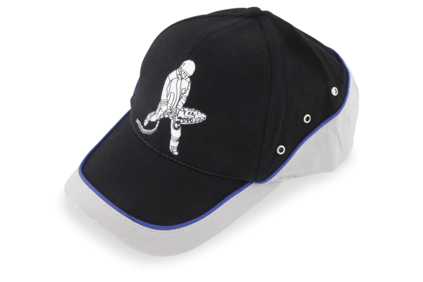 Bild von WEBER s´Käpple, Base-Cap mit gesticktem Logo, schwarz/grau mit umlaufendem blauen Streifen