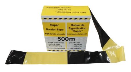 Bild von DÖNGES Absperrband, 500 mtr. lang, 80 mm breit, gelb/schwarz