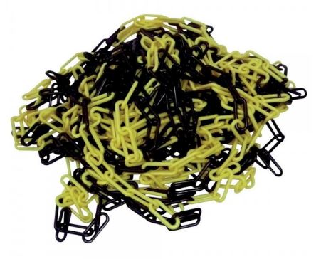 Bild von DÖNGES Absperrkette aus Kunststoff gelb/schwarz, 25 Meter