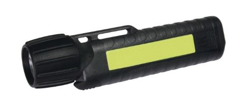 Bild von UK Helmlampe 4AA eLED CPO, ES Frontschalter, schwarz, nachleuchtende Streifen, inkl. Batterien