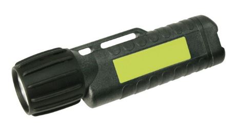 Bild von UK Helmlampe 3AA eLED CPO, TS Heckschalter, schwarz, nachl. Streifen, inkl. Batterien